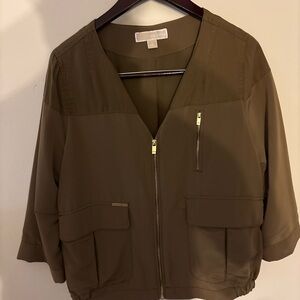 Women’s Michael Kors Brown Zip Up Blouse Size Small